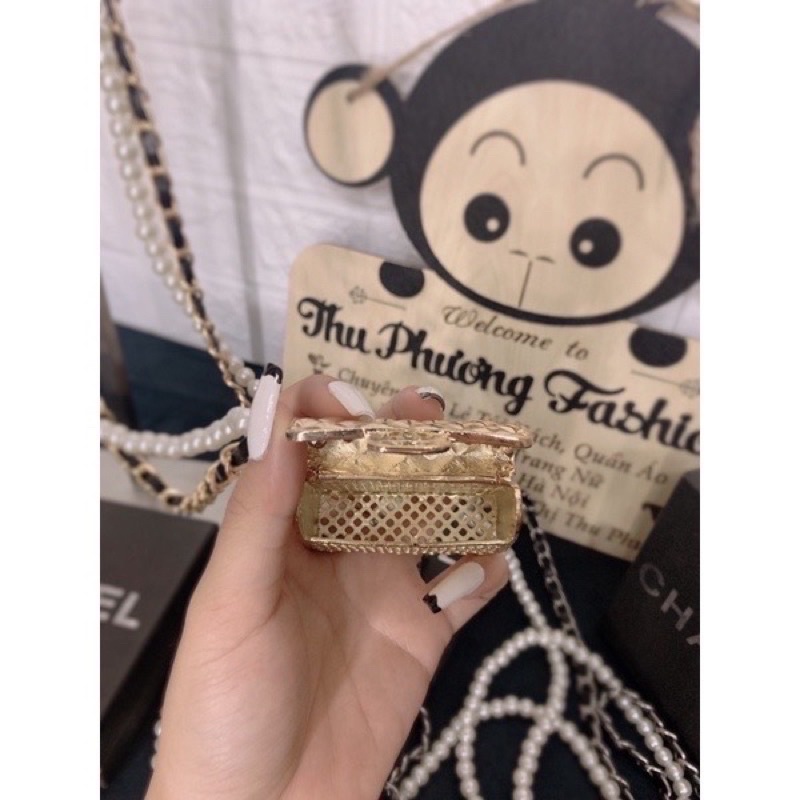 Túi mini Ngọc Trinh- Hàng Siêu sang chảnh  - Túi dây ngọc và dây xích- full hộp( shop chụp)