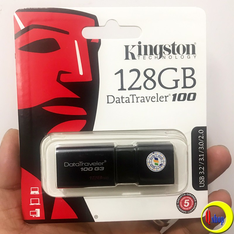 USB Kingston DT100G3 128GB nắp trượt tốc độ upto 100MB/s - Chính hãng