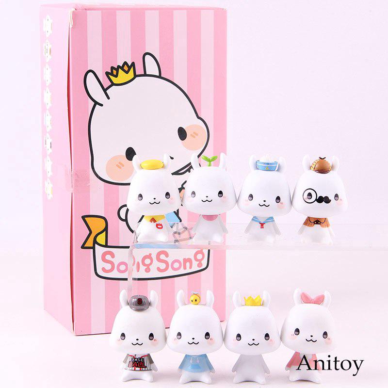 Set 8 mô hình đồ chơi nhân vật trong phim hoạt hình " song With Closet Rabbit "