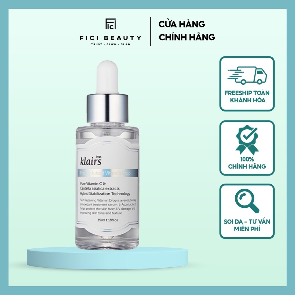 Tinh Chất Vitamin C Giúp Mờ Thâm Nám Dưỡng Trắng Sáng Dành Cho Mọi Loại Da KLAIRS Freshly Juiced Vitamin Drop 35mL