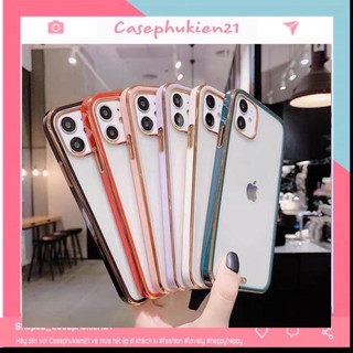 Ốp lưng iPhone trong suốt viền màu mạ vàng sang chảnh 6s/6splus/7/7plus/8plus/x/xs/xsmax/11/11promax- Casephukien21