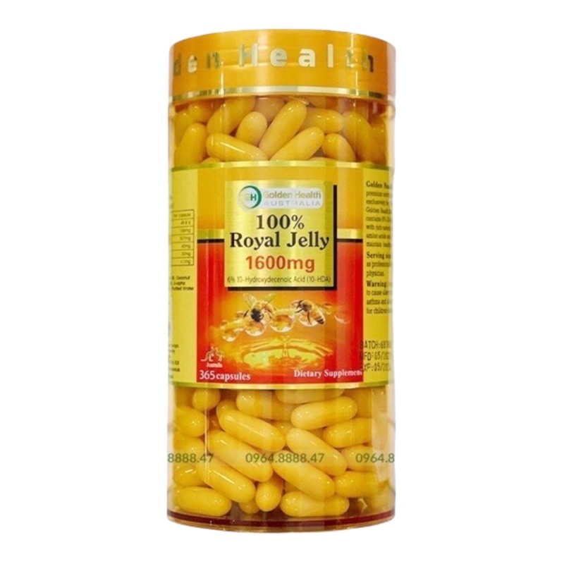 Sữa Ong Chúa Golden Healthy Royal Jelly 365 Viên 1600mg Của Úc