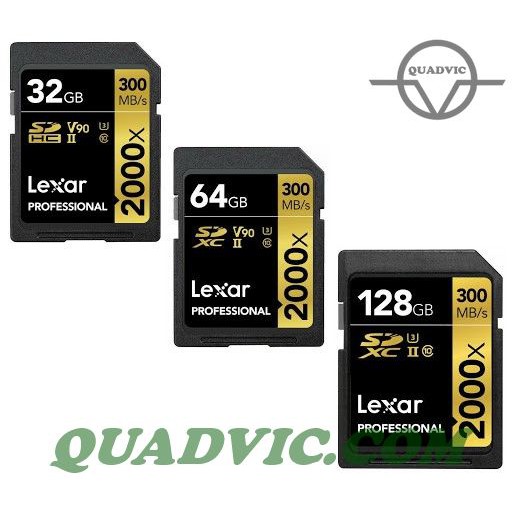 Thẻ nhớ 32GB 64GB 128GB SDXC Lexar Professional 2000x UHS-II 300/260 MBs