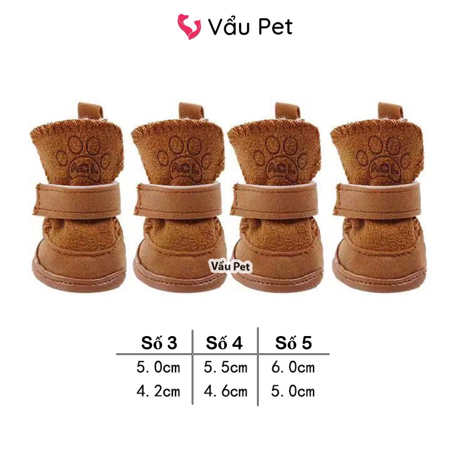 Giày cho chó lót bông ấm áp - Giày cho chó mèo Vẩu Pet Shop
