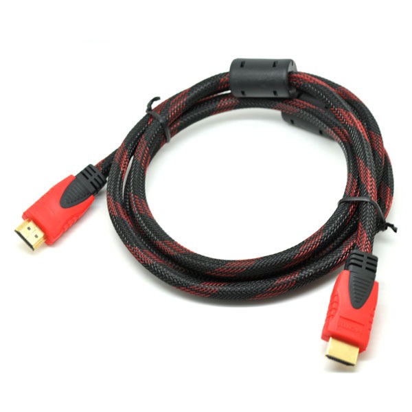 Dây Cáp HDMI dài 1,5m bọc lưới đen vạch đỏ truyền dễ dàng các tín hiệu hình ảnh, âm thanh chất lượng cao - PK02HDMI1,5