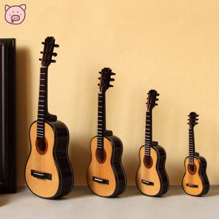 Mô hình đàn ghi ta nhỏ bằng gỗ cổ điển có giá đỡ