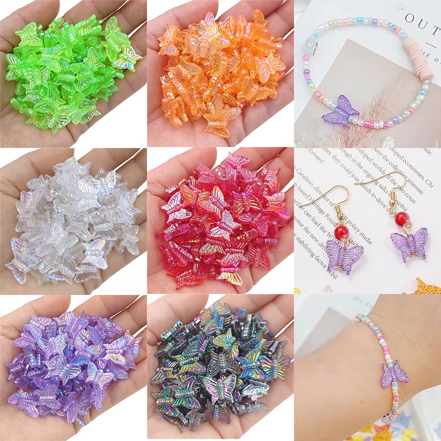 20 Hạt Xỏ Hình Con Bướm Dùng Làm Trang Sức Thủ Công