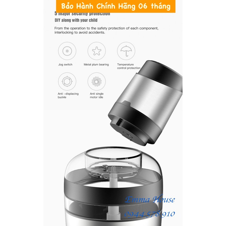 Máy Xay Thịt, Thực Phẩm Thép Không Dỉ Deerma JR01 1.8L 400W, Bảo hành 06 Tháng