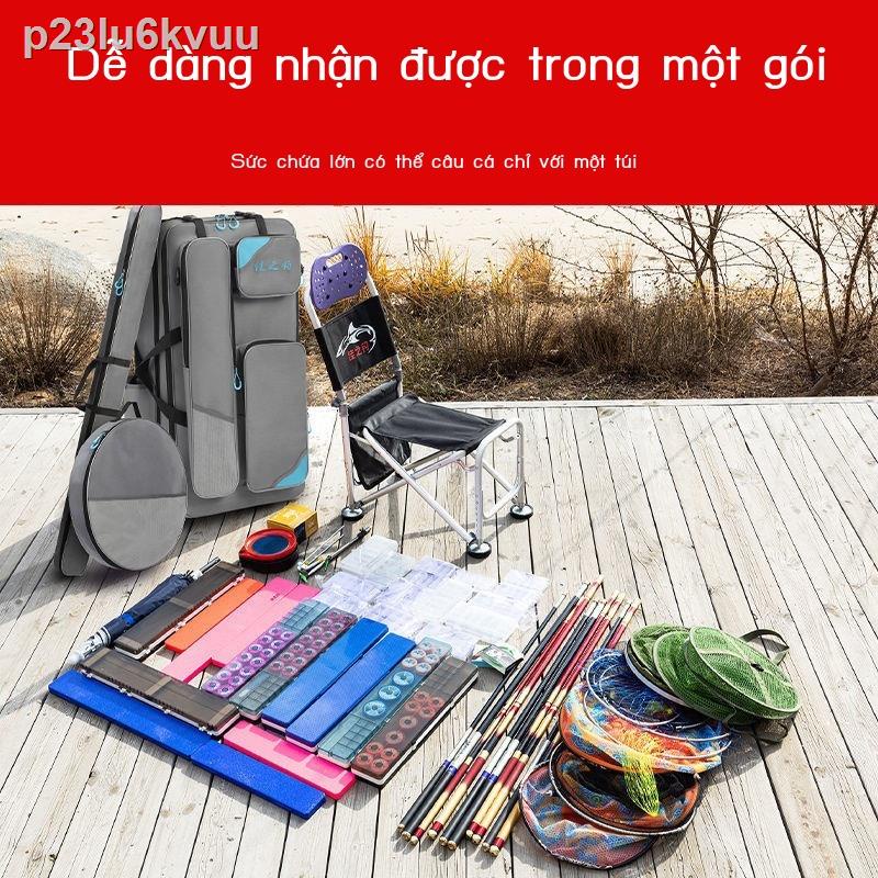 ▤ p23lu6kvuuTúi đựng đồ câu cá túi cần đa năng balo ghế di động dày bụng đeo vai