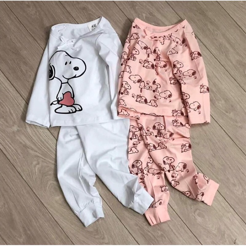 combo 2 bộ Snoopy hồng cho bé gái