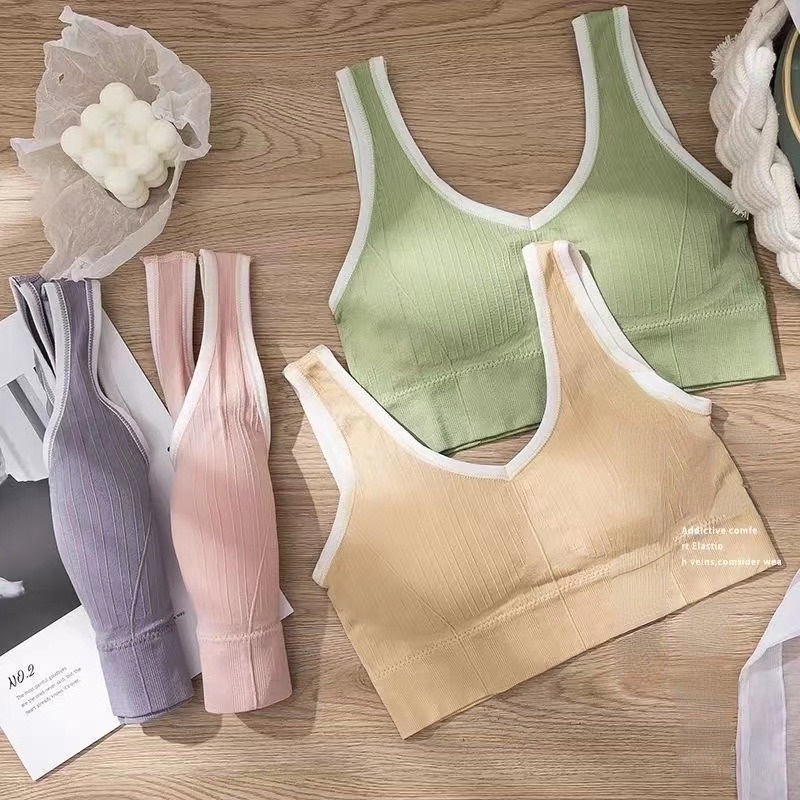 (Giá Thấp) Áo Ngực Thể Thao Mềm Mỏng Thoáng Khí Có Thể Tháo Rời Cho Nữ