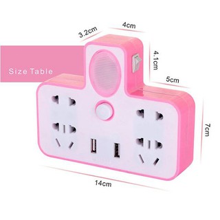 Ổ cắm điện - Bộ chia ổ điện 2 cổng USB có đèn led