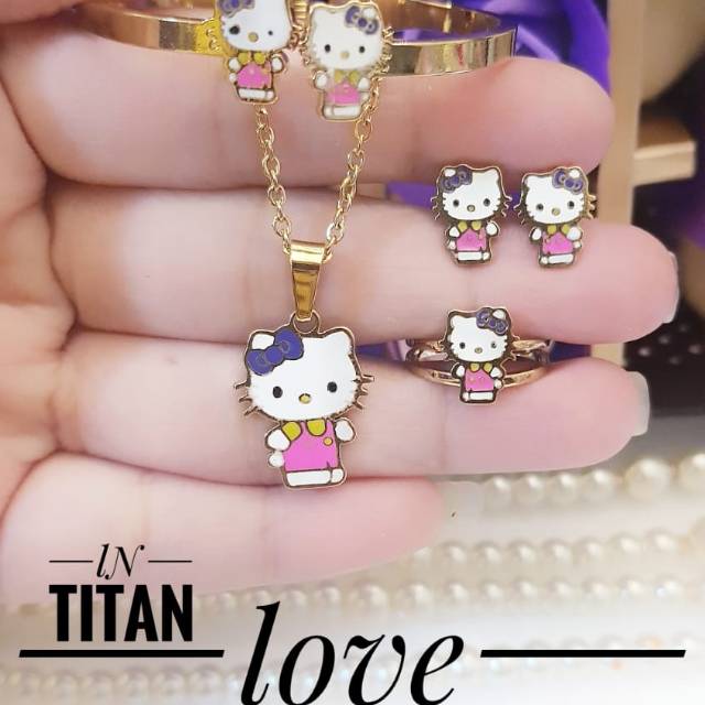 (hàng Mới Về) Bộ Son Tintanium Hình Hello Kitty Xinh Xắn