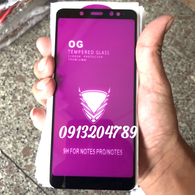 Kính cường lực OG xiaomi redmi Note 5/ redmi Note 5 pro cao cấp khoan không thủng