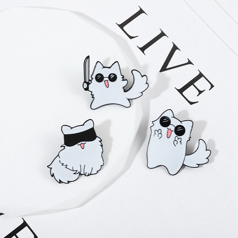 Anime Jujutsu Kaisen Enamel Brooch Pins Cute Animal Cat Lapel Badges Jewelry Accessories Gifts