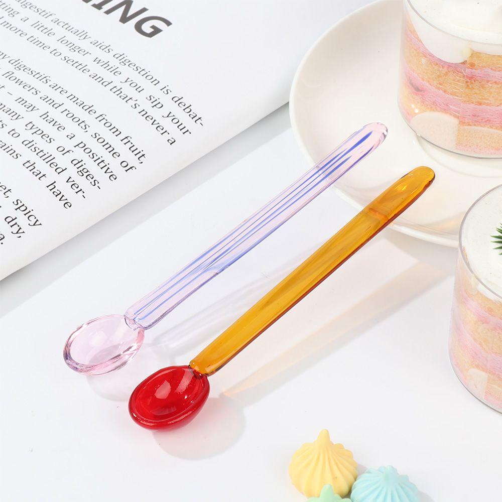 WATTLE Muỗng Thủy Tinh Uống Sữa Tráng Miệng Hình Xoắn Ốc