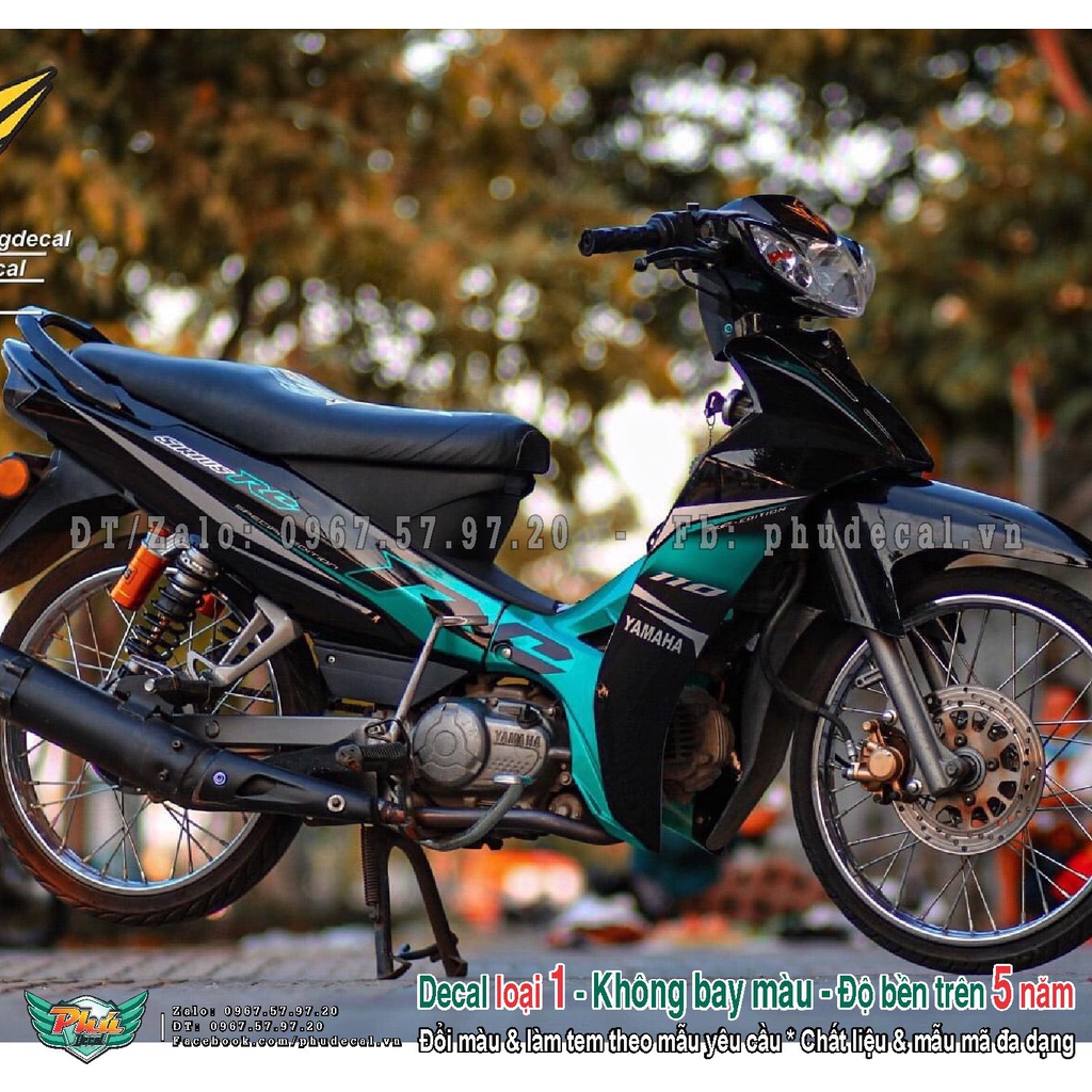 Tem rời xe Sirius Rc xanh đen lục bảo (A)