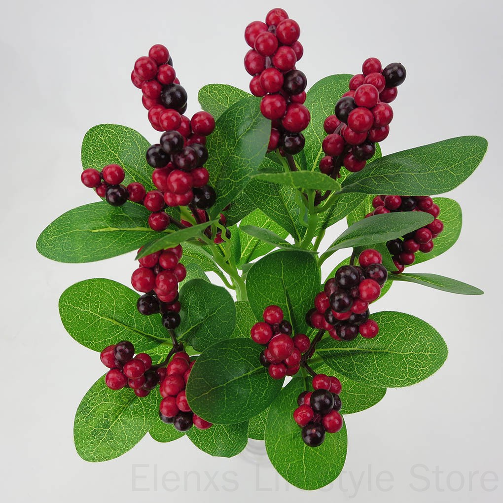 cúc họa mi giả cụm lớn cành bông Bó bông hoa giả nhiều màu sắc dùng trang trí các bữa tiệc Nhánh cây hạt cà phê giả bằng nhựa dùng trang trí nhà cửa/ văn phòng