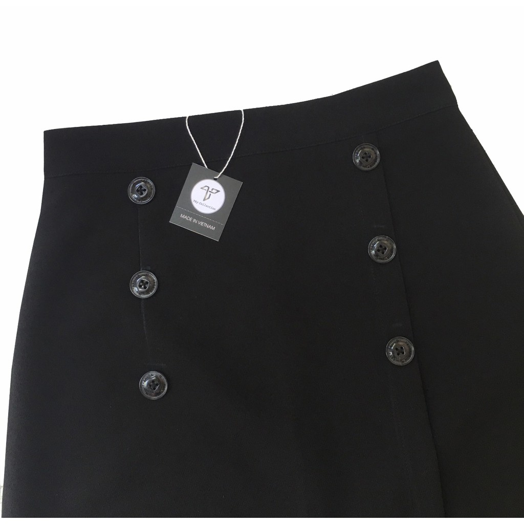 Chân Váy Công Sở Chữ A Phối Nút, Xẻ Tà Trước, Hàng Thiết Kế Tây Collection Chất Lượng cao Cấp | BigBuy360 - bigbuy360.vn