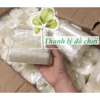 Set 100 cặp, 500 cặp băng dính nhám gai TRONG SUỐT 1,5cm làm học liệu cho trẻ