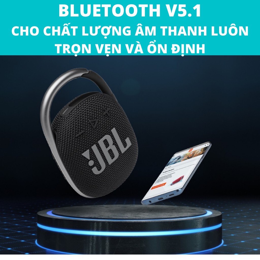 [Trend]Loa BLUTOOTH JBL Clip 4  5.1  Mini Clip4 Loa Trầm Ngoài Trời Chống Nước IP67 Di Động Có Móc - BẢO HÀNH ĐỔI MỚI