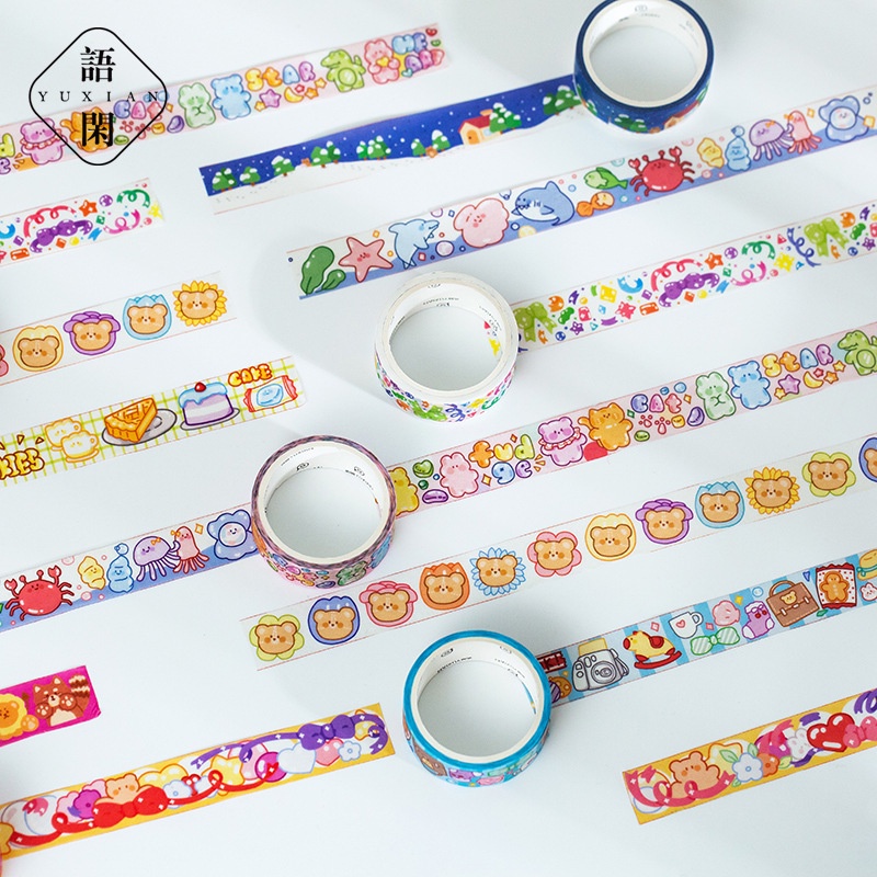 Cuộn băng keo trang trí in họa tiết hoạt hình xinh xắn