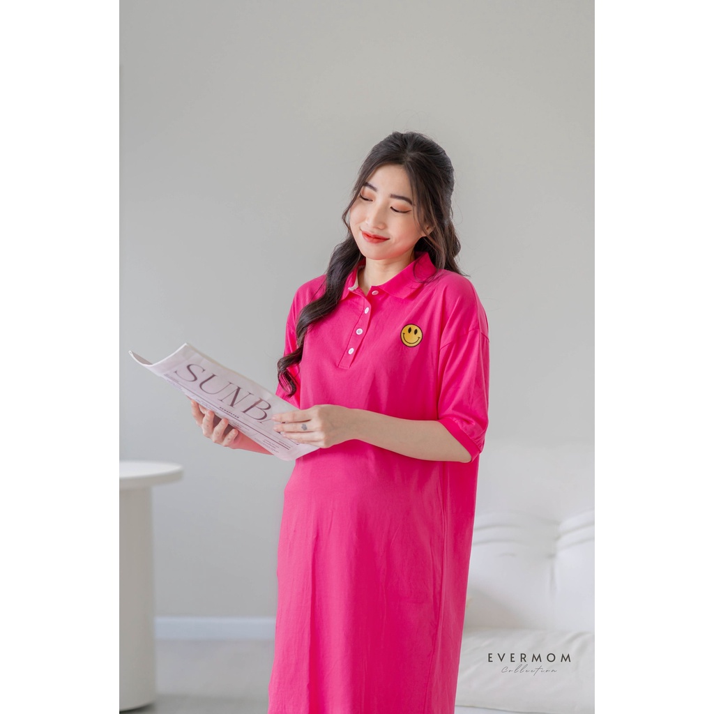 EVERMOM | Đầm bầu thun in hoạ tiết mặc cả bầu và sau sinh