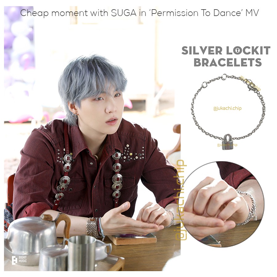 Vòng tay ổ khóa (Silver Lockit) Cheap moment with SUGA | SUGA bracelets (SUGA BTS)