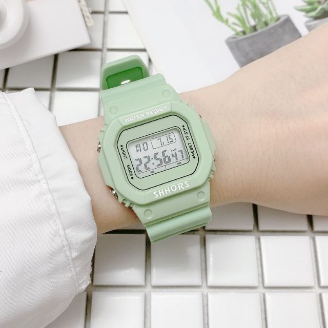 (Tặng thêm pin) Đồng hồ điện tử xanh matcha SPPORS trẻ trung năng động