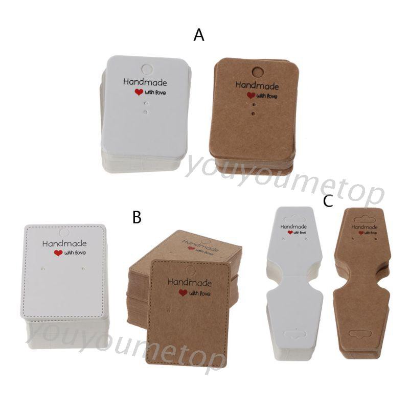Set 100 Thẻ Giấy Kraft Dùng Để Trưng Bày Trang Sức Tiện Dụng