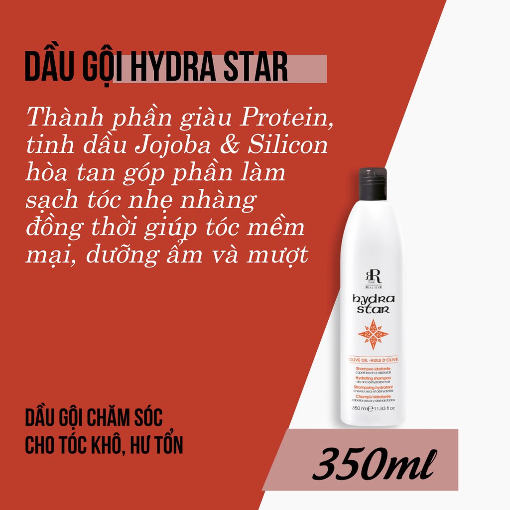 Dầu gội chăm sóc tóc khô và hư tổn RRline Hydra Star Shampoo 350ml