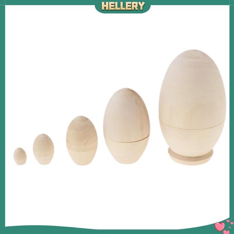 Bộ 5 Búp Bê Nga Matryoshka Bằng Gỗ Chưa Sơn