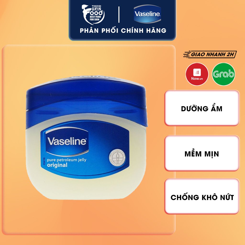 Sáp Dưỡng Ẩm Phục Hồi Da Khô, Nứt Nẻ Vaseline Pure Petroleum Jelly Original