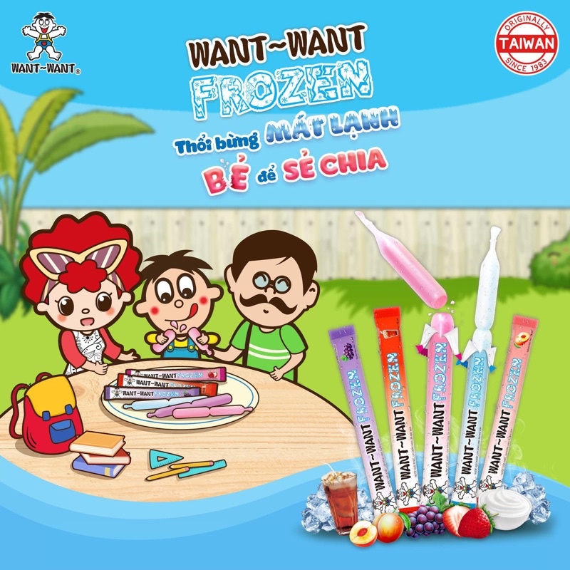 Bòn bon kem đá tuổi thơ Combo 20 cây kem đá Want Want