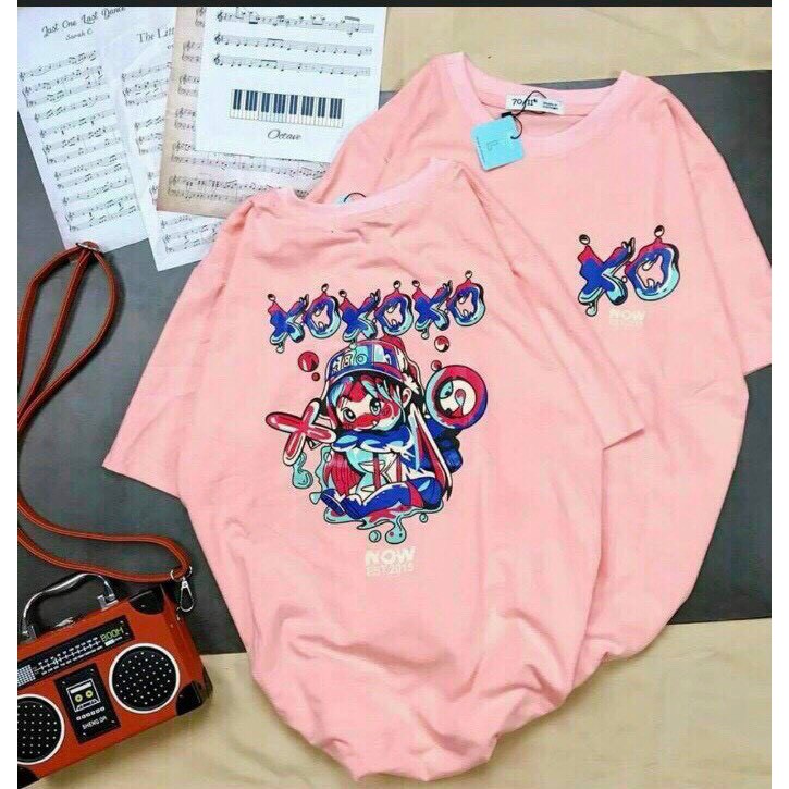 [FREE SHIP] Áo Thun Nam Nữ XO XO CÔ BÉ 3 MÀU From Rộng Unisex Chất Mát ZUKABEO