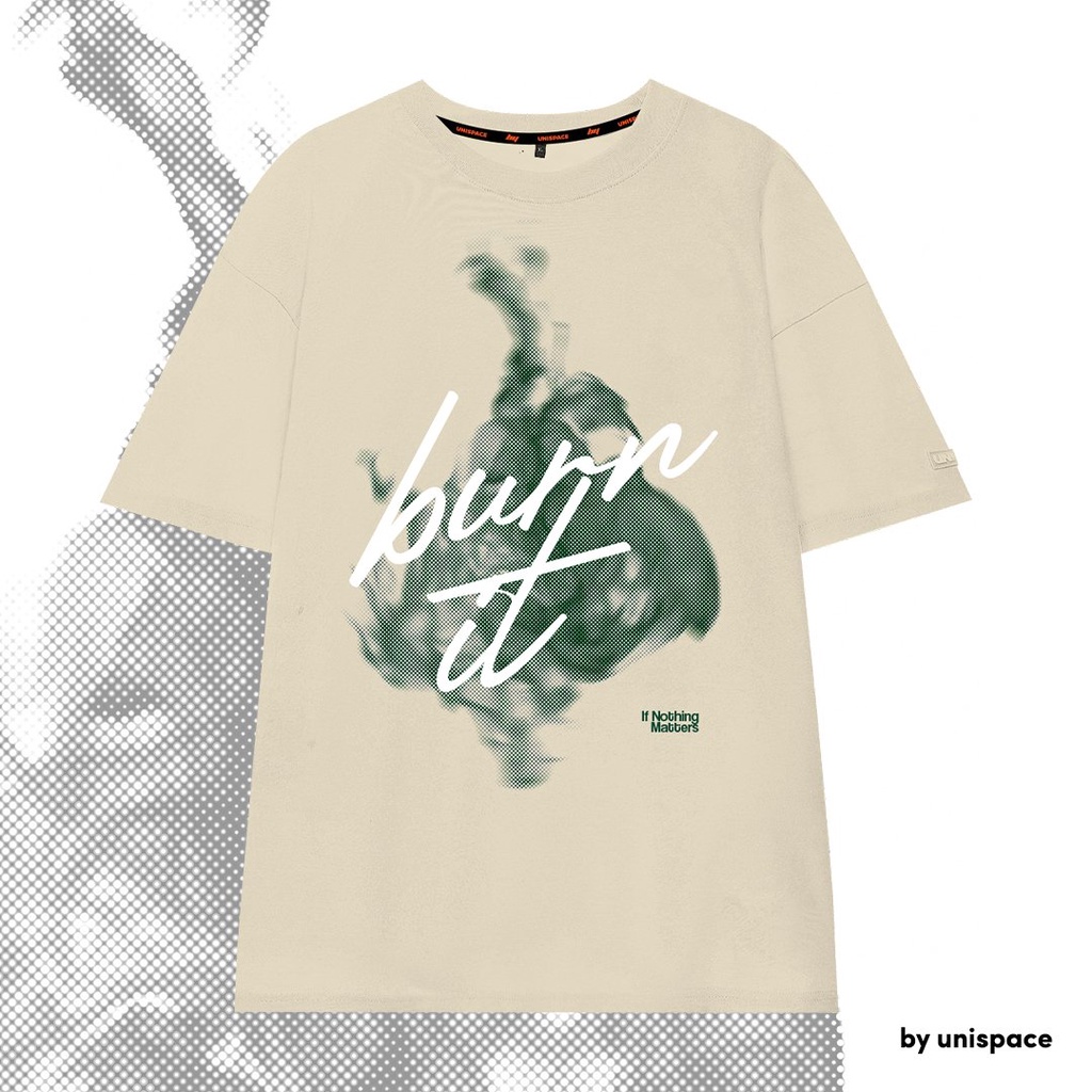 Áo thun tay lỡ local brand By Unispace unisex nam nữ form rộng cotton burn it