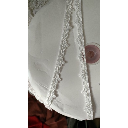 ren chỉ trắng bản 1cm và vải xô