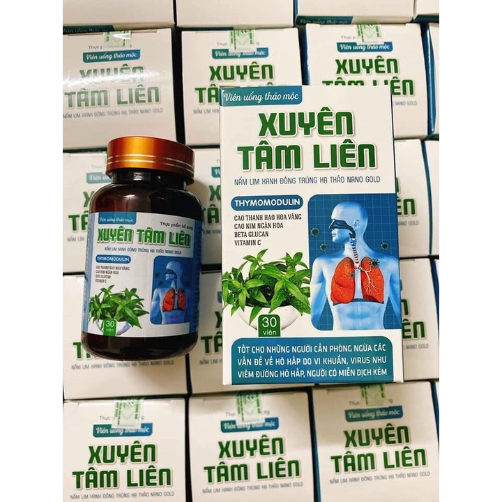 Xuyên tâm liên 30 viên hỗ trợ phòng ngừa hệ hô hấp ( mẫu mới )