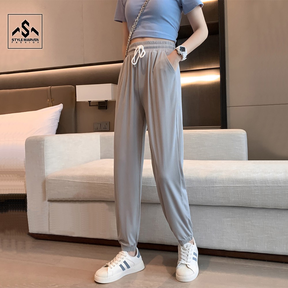 Quần jogger trơn nữ dáng thể thao STYLE MARVEN chất thun da cá mềm mại bo ống thời trang - QUAN SM002V3