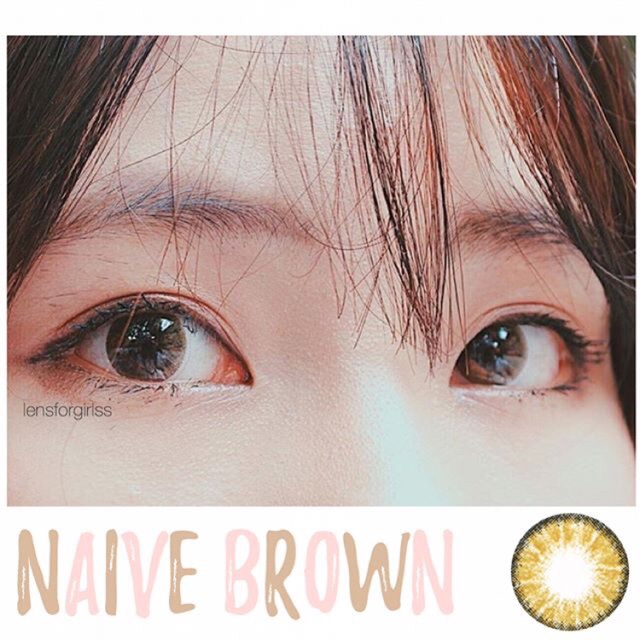 &lt;Sẵn 0.00 độ&gt; Kính áp tròng NAIVE BROWN (6 tháng)