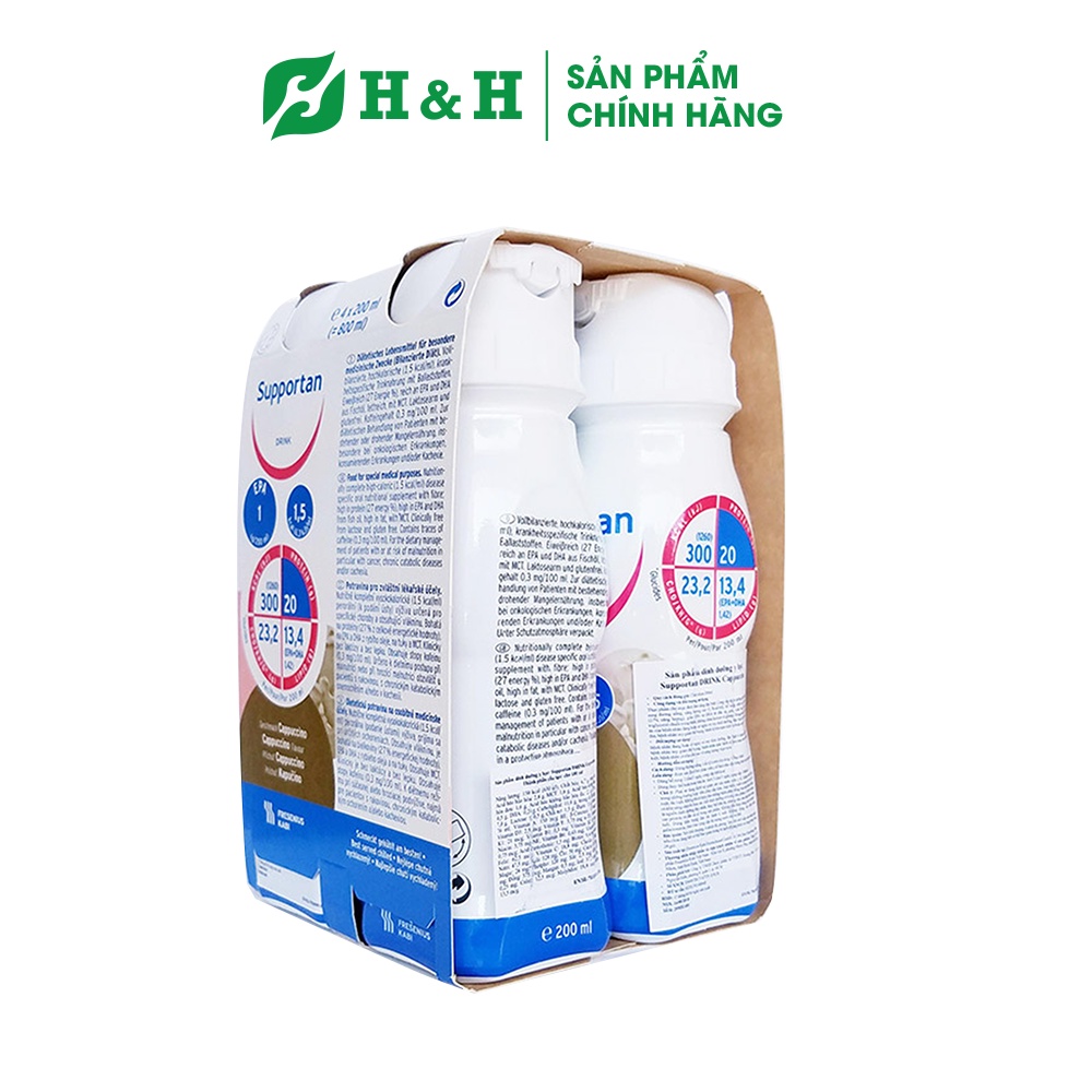 Sữa Supportan cho bệnh nhân ung thư, sau phẫu thuật (200ml x 4 chai)