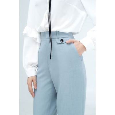 Quần Baggy Nữ Thoáng Khí YODY, Quần Vải Cạp Cao Nữ Dáng Công Sở Tôn Dáng Chất Tuýt Si Không Nhăn Mã SP QAN4801