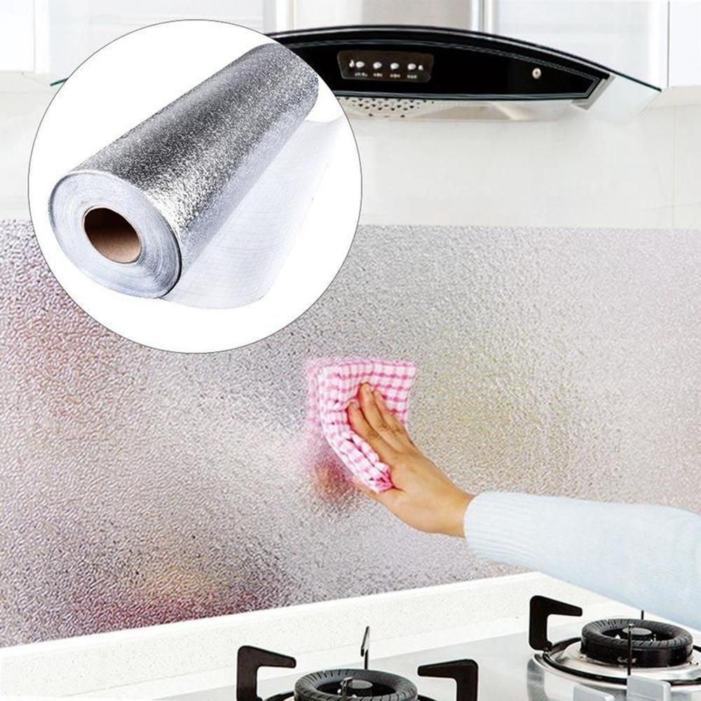 MIQUEL Giấy Dán Tường Bằng Lá Nhôm Chịu Nhiệt Cao Chống Nước Chống Bẩn Cho Nhà Bếp