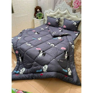 Trọn bộ 5 món ga gối chăn phao poly cotton có ruột bông dày loại 1