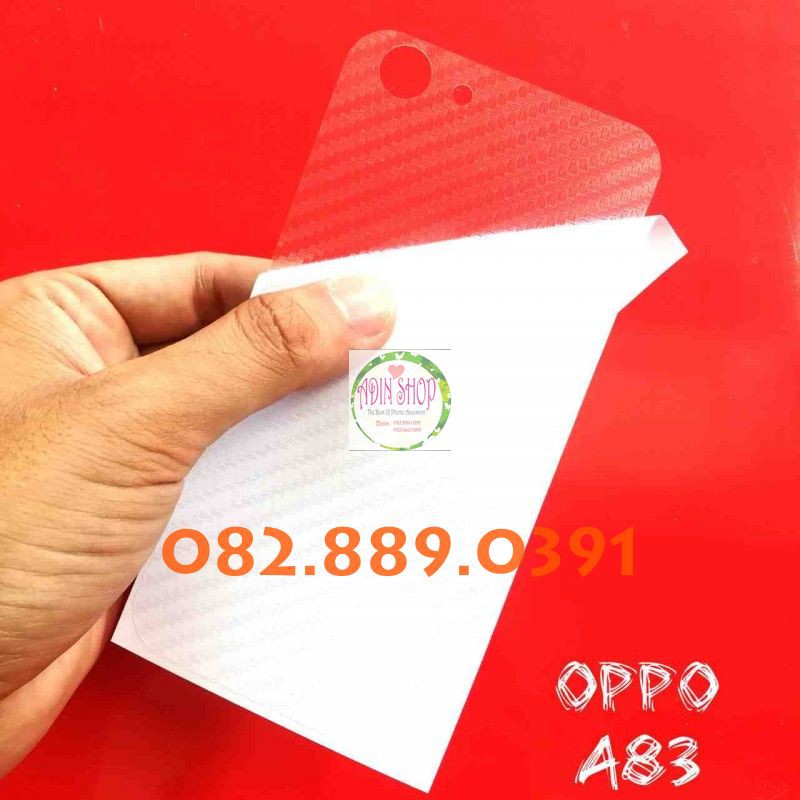 Miếng dán mặt lưng skin carbon Oppo A1K/ A3S/ A7 2018/ A71/ A83 trong, đen