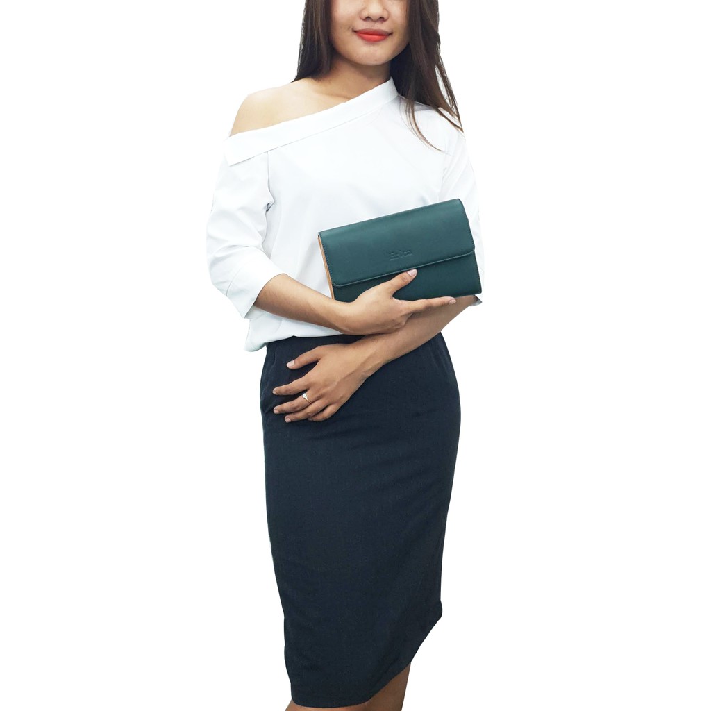 Ví Clutch Nữ Dự Tiệc Erica Da Micro Fiber ERA-VN08 - Màu Xanh Rêu