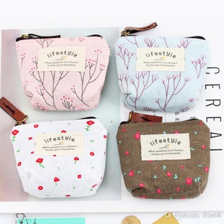 Túi ví vải mini tiện lợi đựng tiền, thẻ tín dụng, thẻ xe, dây sạc, tai nghe