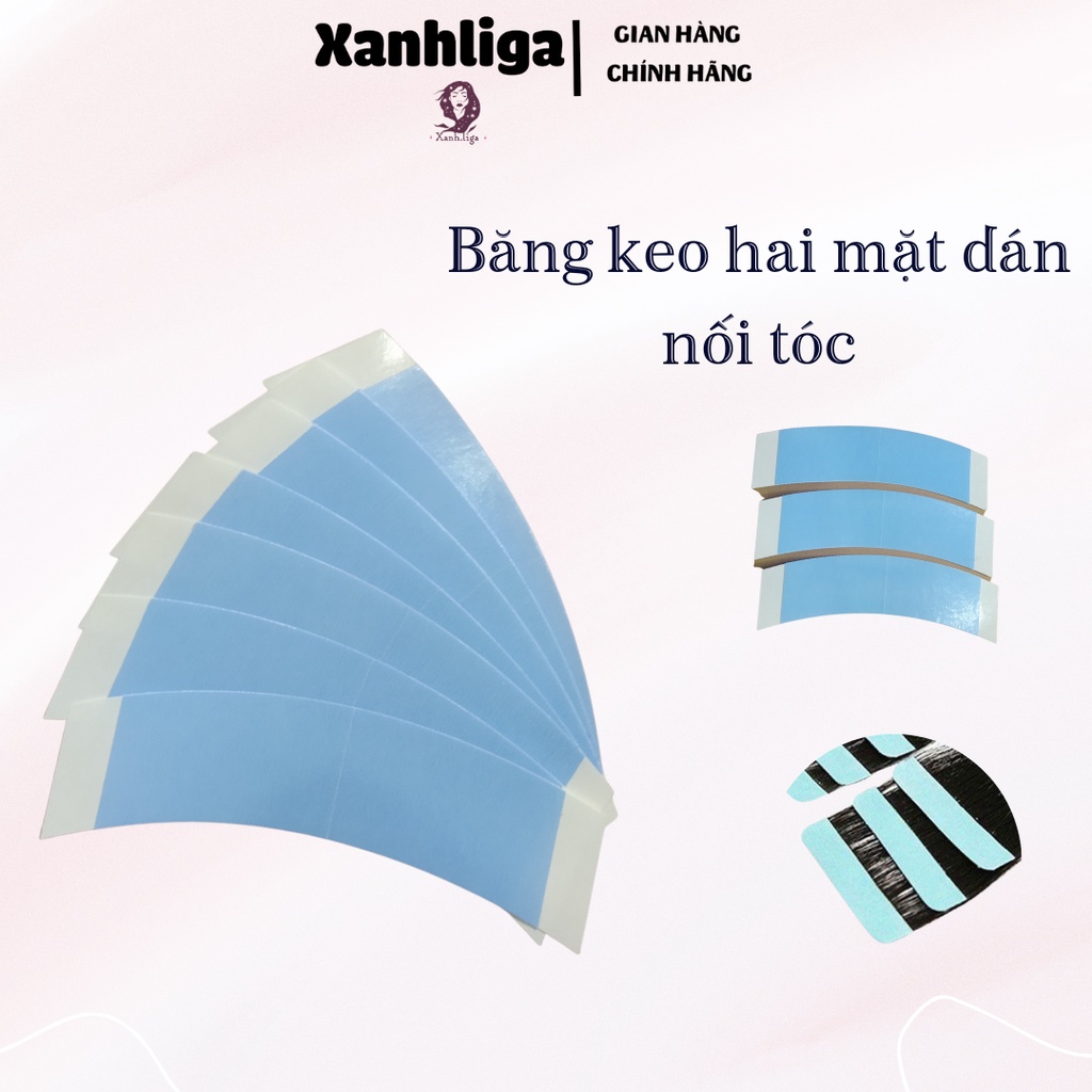 Băng Keo Dán Tóc Giả Nối Dài Màu Xanh Dương Chống Thấm Nước- Xanhliga