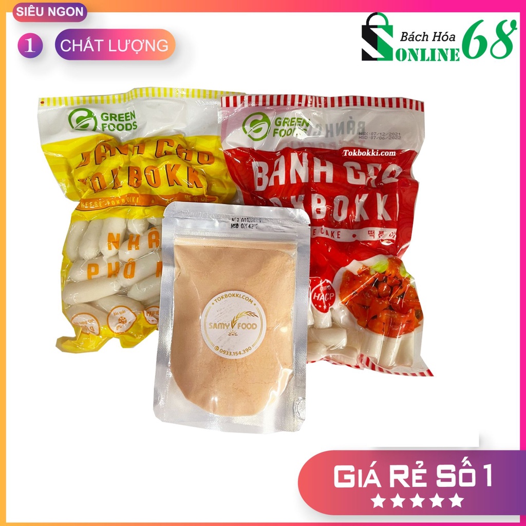 Bánh Gạo Tokbokki Hàn Quốc + 100GR Bột Phô Mai