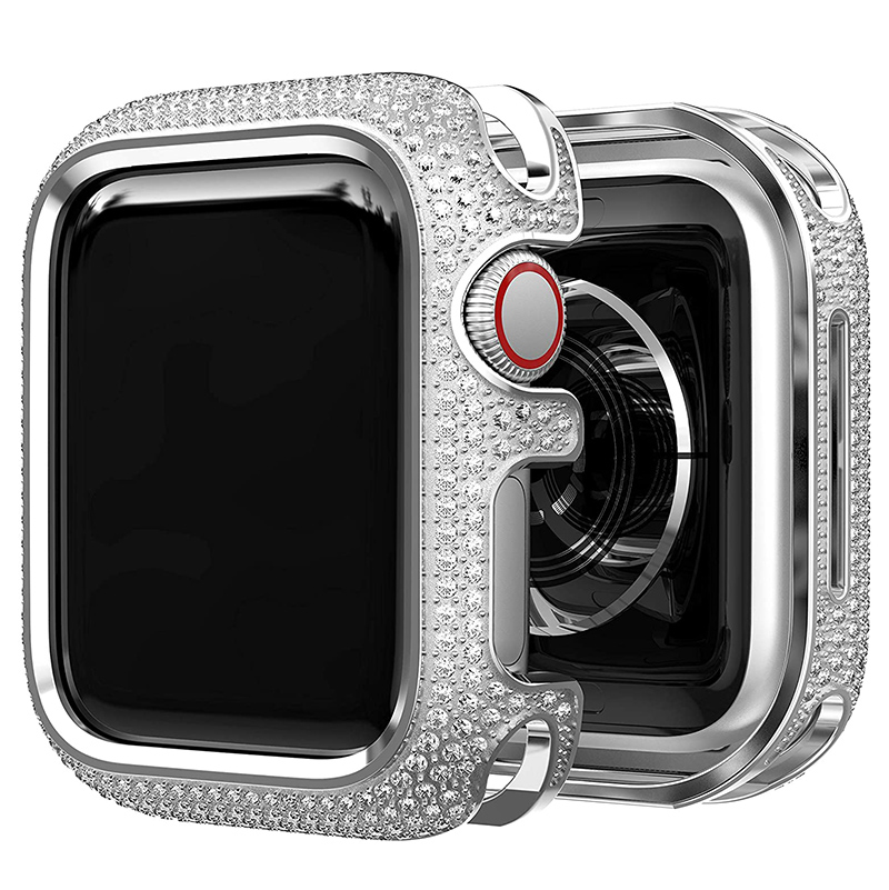 Ốp Lưng Đồng Hồ Đính Kim Cương Giả Cho Apple Watch Se 6 5 4 3 2 1